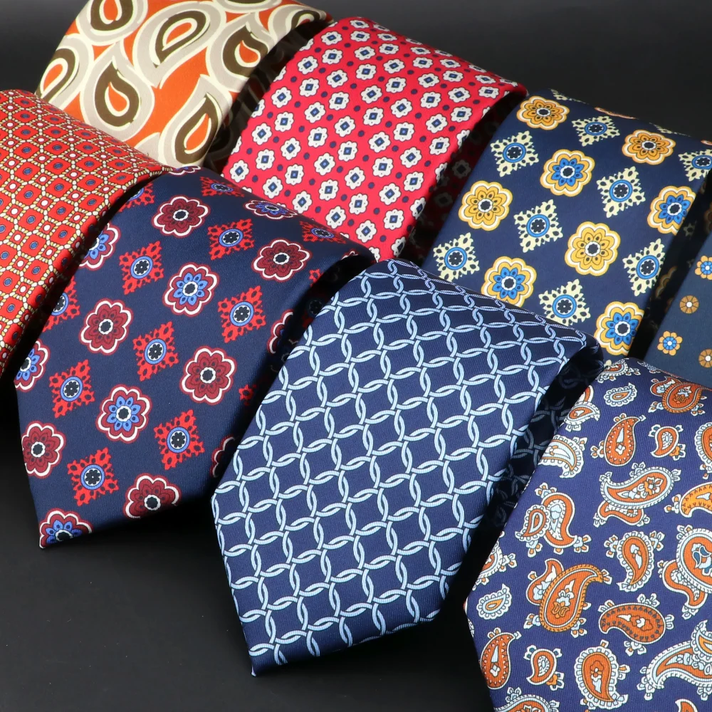 New Design Bohemian Style Necktie For Men Silk Touch Soft Blue Red Yellow Necktie Fit Wedding Party Business Office Accessory 1