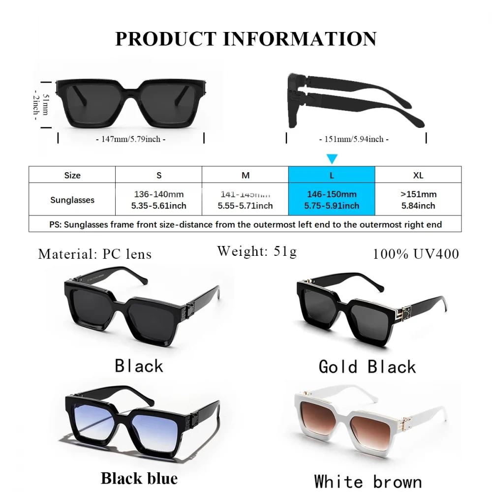 Ruiao Retro Black Millionaire Shades Luxury Sunglasses 2025 For Men Designer Famous Brand Square Sun Glasses Man Women Sunglass 6