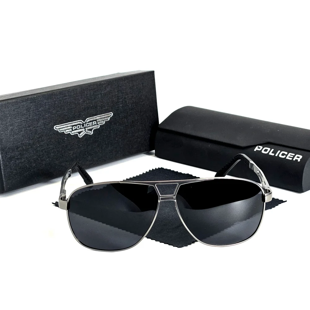 Luxury brands Policer Sunglasses for Men Polarized Sun Glasses Travel Eyewears Classic Pilot Goggle with UV 400 Protection 5