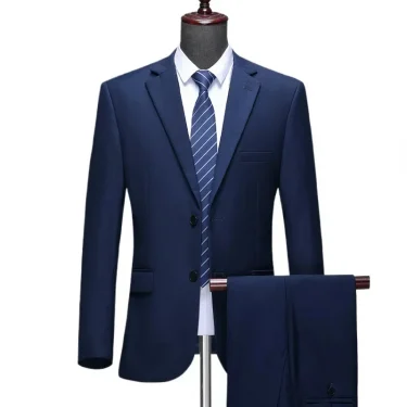 Suit S-8XL (Blazer+ Trousers) Men's Fashion Business Plus Size Gentleman's Casual Shirt for Work Slim-fit Wedding Formal Suit 2