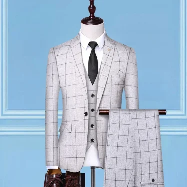 2025 Slim-Fit Three-Piece Suit Vest Trousers Set High-End Boutique British Wedding Party Trend Casual Formal Dress 3