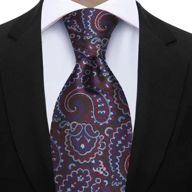 Luxury 7CM Floral Paisley Necktie Green Blue Ties For Man Groom Groomsman Jacquard Woven Ascot Formal Business Party Accessories 4