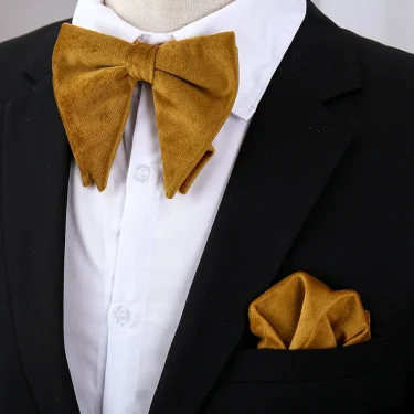 Fashion Velvet Big Bowties Flannelette Large Size Bow Ties For Men Formal Dress Handkerchief Wedding Party Tuxedo Groom Bow Knot 5