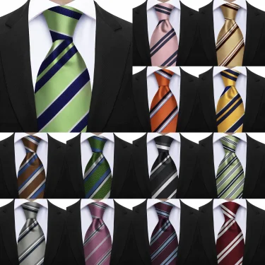 Luxury 7CM Striped Mens Necktie Sage Green Ties For Man Groom Groomsman Jacquard Woven Ascot Formal Business Party Accessories 1