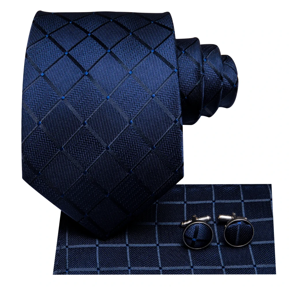 Hi-Tie Blue Business Solid 100% Silk Men's Tie NeckTie 8.5cm Ties for Men Formal Luxury Wedding High Quality Gravata 5