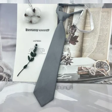 Trendy JK Ties College Student Shirt Suit Neckwear Solid Brown Neckties For Men Women Lazy-tie Bachelor's Uniform Short Neck Tie 6