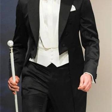 Italian Gentleman Style Wedding Man Long Tail Coat Groom Prom Tuxedos Formal Mens Suits terno masculino (Jacket +Pants +Vest) I 3