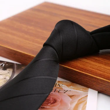 New 8CM Men Ties Necktie Striped Plaid Black Navy Ties For Man Groom Jacquard Woven Neck Tie For Business Wedding Party Outfit 2