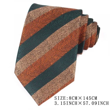 Mens Fashion Wide Slant Stripe Hand-tied Tie Striped Jacquard Neck ties for Groom Perfect for Business Work Wedding Banquet 3
