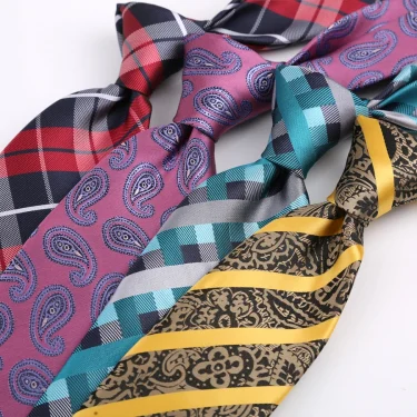 Fashion Men's Classic Stripes Plaid Tie Luxury 8cm Jacquard Neck Tie Necktie For Men Business Wedding Party Daily Wear Accessory 1