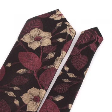 NEW 8cm Wide Tie For Man Jacquard Necktie Luxury Flower Business Neck Tie Suit Cravat Dark Red Ties For Wedding Party Men Gift 6