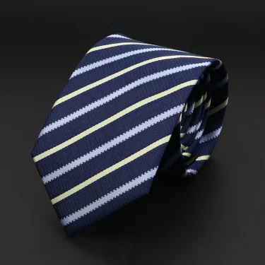 New Men's Tie Classic Red Blue Black Solid Color Stripe 7cm Jacquard Necktie Daily Wear Business Formal Wedding Tie Gift For Men 4