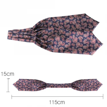 Jacquard Floral Paisley Cashew Tie Wedding Formal Cravat Ascot Scrunch Self British Gentleman Polyester Neck Tie For Men Luxury 4