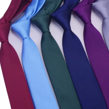 Men Solid Color Narrow Edition Smooth Tie for Men's New Product Formal Polyester Casual Hand Tie Wedding Suits Creative Gifts 2
