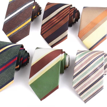 New Striped Ties For Men Women Fashion 8 cm Width Groom Neck Tie Green Tie Man Stripe Necktie For Wedding Business Gravata 1