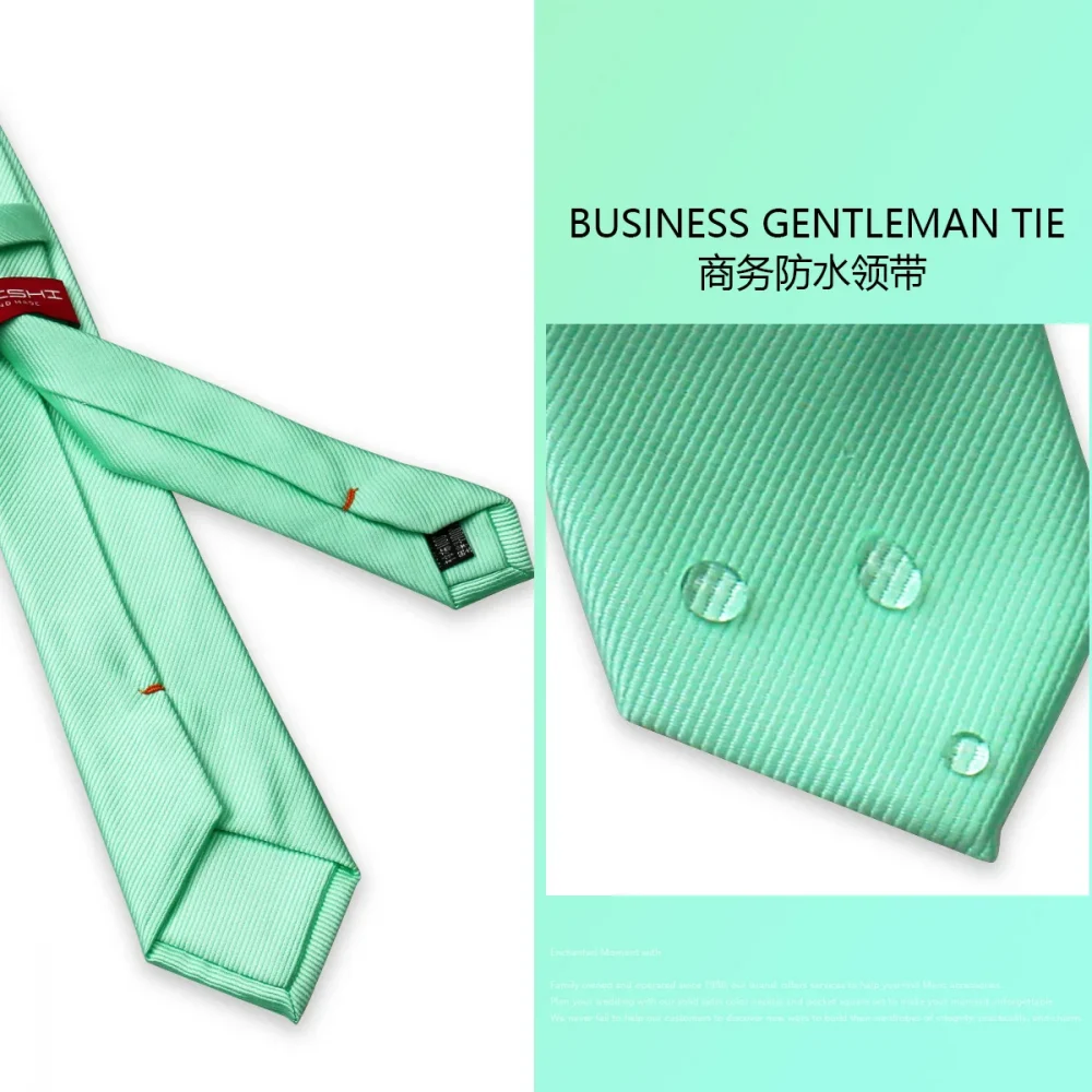 Novelty Luxury Elegant 6cm Neck ties Solid Color Waterproof Tie Bussiness Wedding Party Gifts For Men Classic Suit Accessories 4