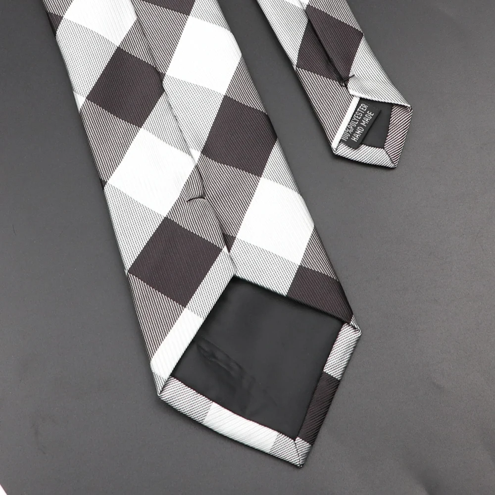 New Men's Classic Plaid Tie Luxury Stripe 8cm Jacquard Necktie All-Match Cravat For Business Wedding Party Daily Wear Accessory 3
