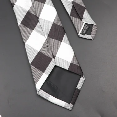 New Men's Classic Plaid Tie Luxury Stripe 8cm Jacquard Necktie All-Match Cravat For Business Wedding Party Daily Wear Accessory 3