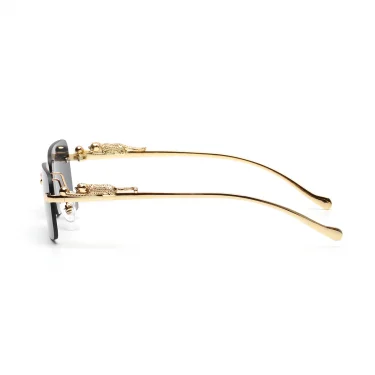 Ruiao rimless sunglasses UV400 fashion square metal glasses for men women designer man's brand sun glasses shades for outdoor 5