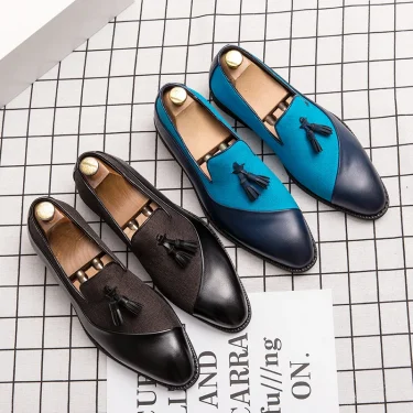 Fashion Business Dress Men's Shoes Classic Leather Men Suits Shoes Slip-On Oxfords Shoes Party tassel designer shoes 3