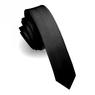 KAMBERFT Fashion Casual 4cm Slim Silk Tie Solid Color Black Red Ties Handmade Men Woven Skinny Necktie For Wedding Party 1