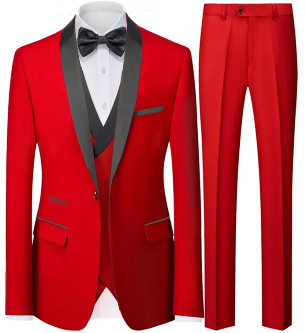 3 Pieces Set Blazers Jacket Vest Pants / Fashion Men Casual High Quality Business Slim Groom Wedding Formal Suit Coat Trousers 4