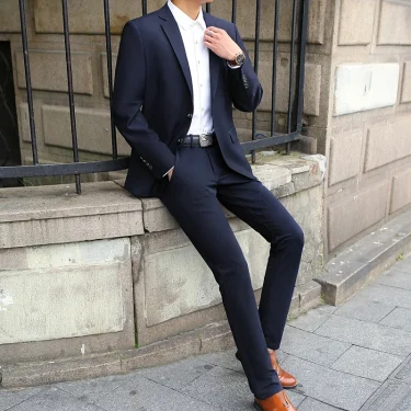 Men's M-10XL Spring New Wedding Fashion Handsome Suit Business Cargo Trousers plus Size Two Sets Fat Friendly Clothing 3
