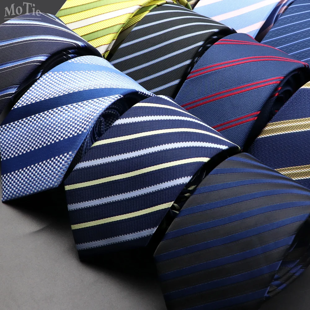Fashion Men's Classic Stripe Ties Wedding Business Neckties Jacquard Narrow Tie Party Formal Suit Shirt Gravatas Accessory Gift 1
