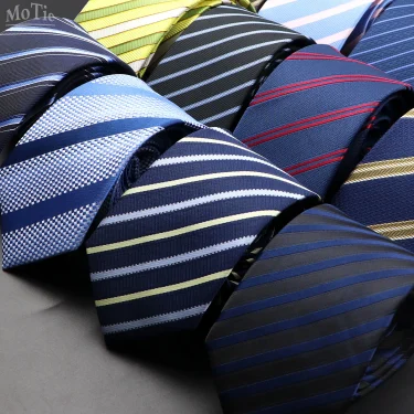 Fashion Men's Classic Stripe Ties Wedding Business Neckties Jacquard Narrow Tie Party Formal Suit Shirt Gravatas Accessory Gift 1