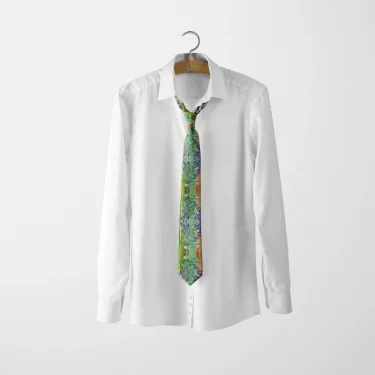 Art oil painting tie Van Gogh starry sunflower men's fashion business tie men's and women's party shirt suit accessories 5