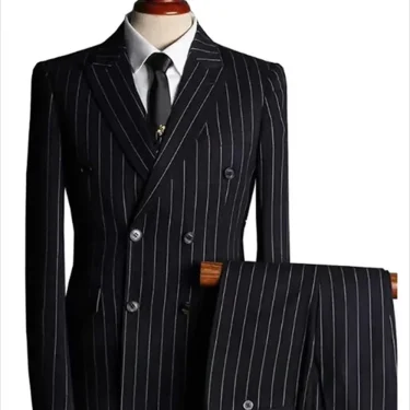 2 Pieces Italian Design Black Stripes Men Suits Wedding Groom Business Men Formal Party Tuxedos Office Work Blazer Sets 2