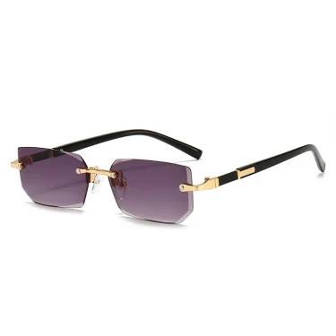 Rimless Sunglasses Rectangle Fashion Popular Women Men Shades Small Square Sun Glasses For Female male Summer Traveling Oculos 3