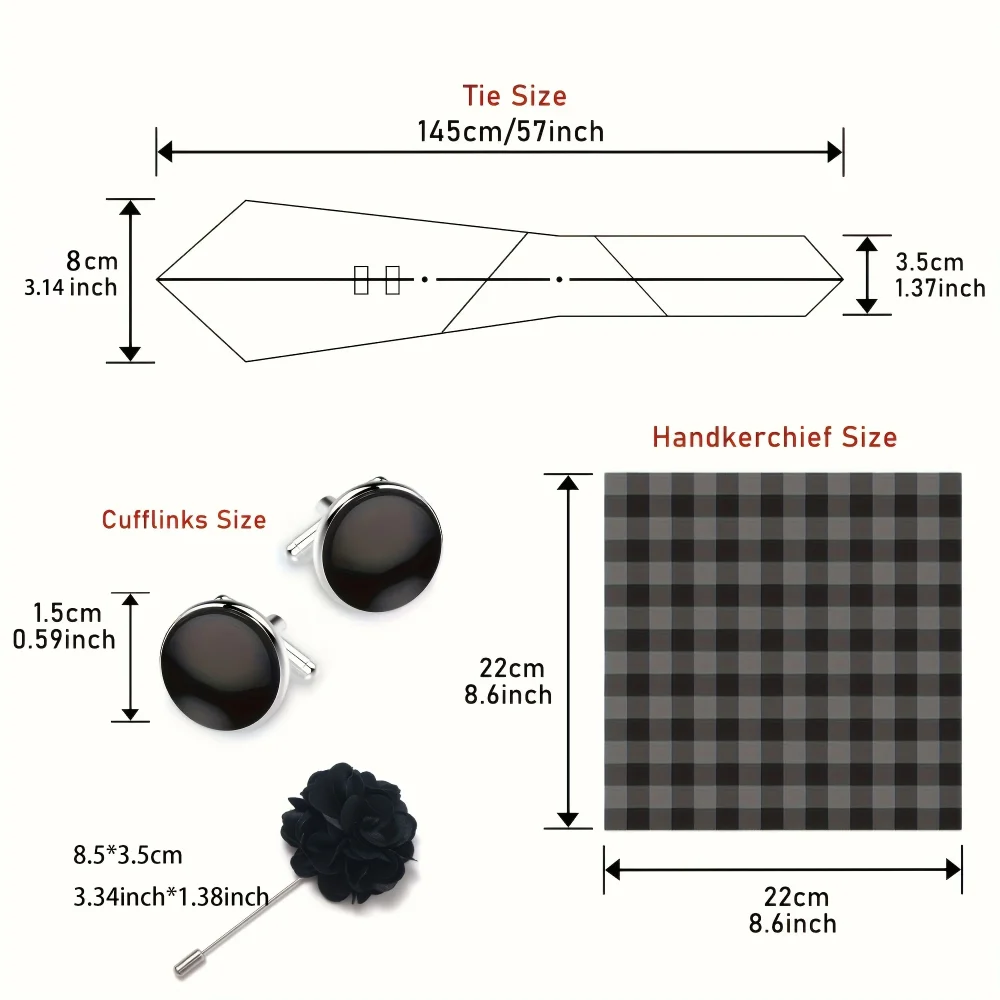 New Style 8 cm Red Paisley Tie Handkerchief Cufflink Pin Set For Men Necktie Clothing Accessories Wedding Gravatas Fit Party 2