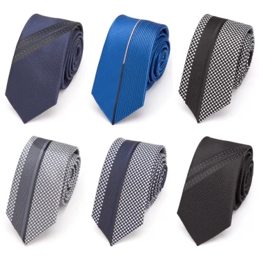 Mens Ties Luxurious Slim Necktie Stripe Tie for Men Business Wedding Jacquard Tie Male Dress Shirt Fashion Bowtie Gift Gravata 4