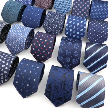 Classic Blue Red Gray Men's Tie Business Formal Wedding 8cm Necktie Jacquard Woven Cravat Fashion Shirt Dress Daily Accessories 1