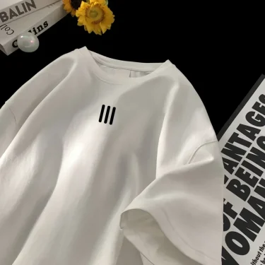 Men's Oversized T-shirts Mens Cotton T Shirt White 5XL Casual Summer Wear Fashion Print Tee Shirts for Men New Clothing 1