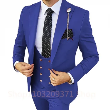 Khaki Men's Suits 3 Pieces Wedding Business Suits Groom Tuxedos Slim Fit Peaked Lapel Blazer Vest Pants Formal Men Suits 5