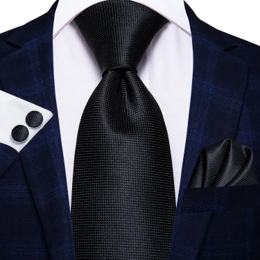 Hi-Tie Blue Business Solid 100% Silk Men's Tie NeckTie 8.5cm Ties for Men Formal Luxury Wedding High Quality Gravata 2