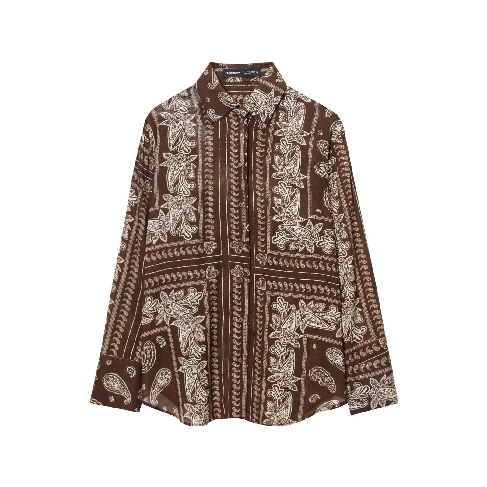 Straight Loose Printed Casual Shirt With Mid-waist Floor-length Wide-leg Pants - Image 2