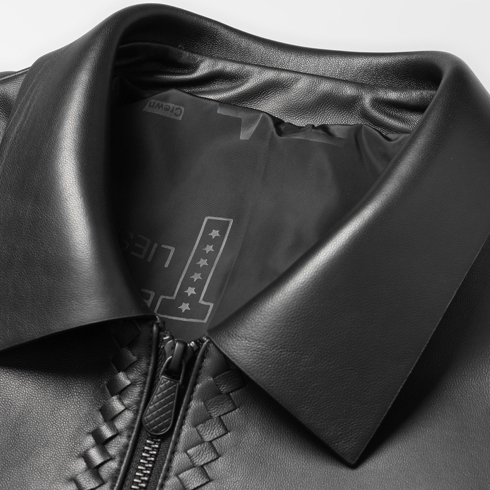 Genuine Leather Short Lapels Sheepskin Business Trends Handsome Jacket Coat - Image 4