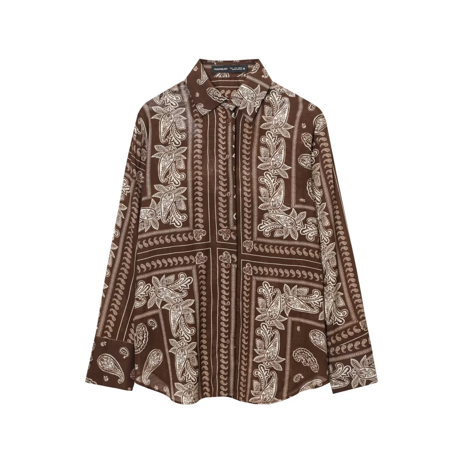 Straight Loose Printed Casual Shirt With Mid-waist Floor-length Wide-leg Pants - Image 5