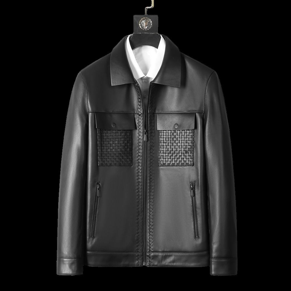 Genuine Leather Short Lapels Sheepskin Business Trends Handsome Jacket Coat - Image 3