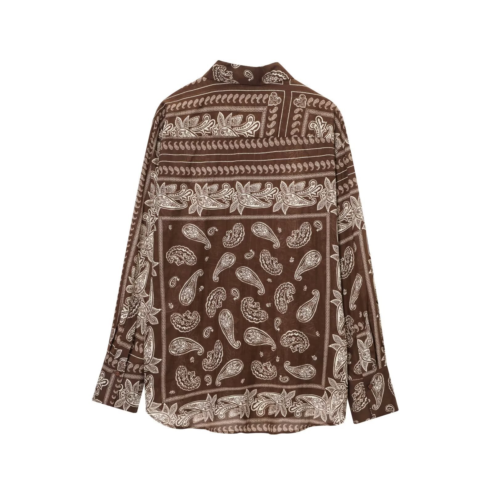 Straight Loose Printed Casual Shirt With Mid-waist Floor-length Wide-leg Pants - Image 4