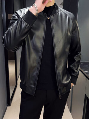 Men's Slim Fit Trendy Handsome Washed Leather Jacket