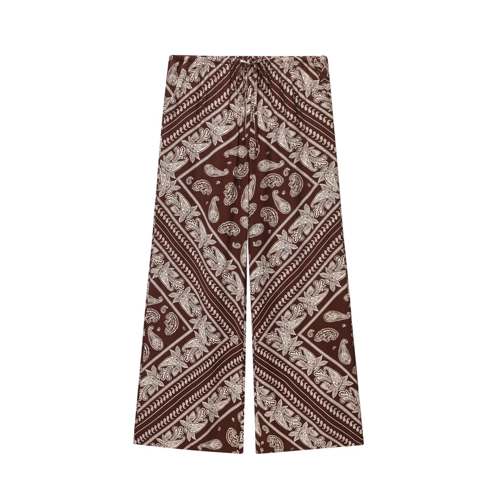 Straight Loose Printed Casual Shirt With Mid-waist Floor-length Wide-leg Pants - Image 3