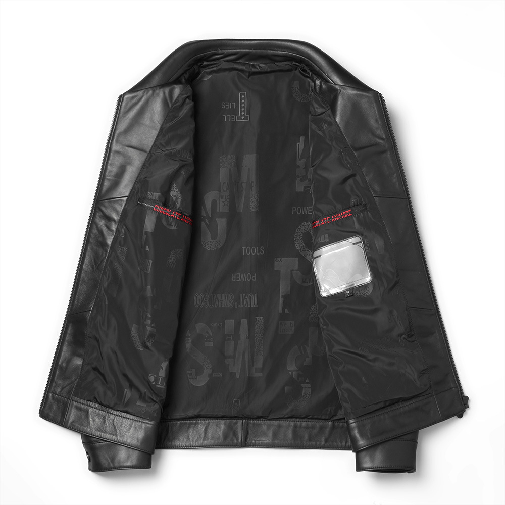 Genuine Leather Short Lapels Sheepskin Business Trends Handsome Jacket Coat - Image 2