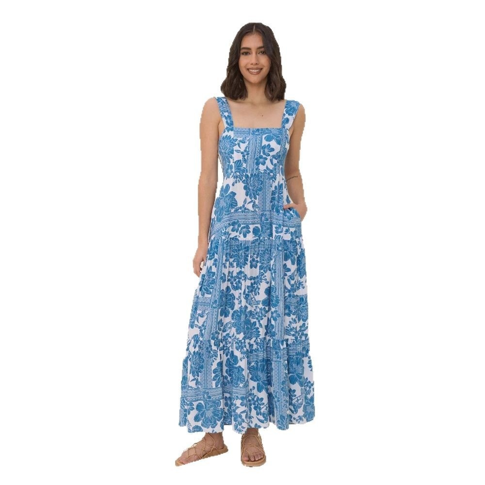 Fresh Print Tie-waist Dress With Pockets And Flared Hem For Vacation - Image 5