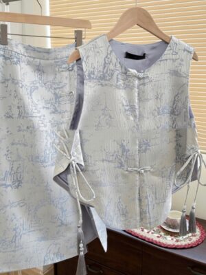 New Summer Women's Dress High-end New Chinese Style Cold Zen Suit